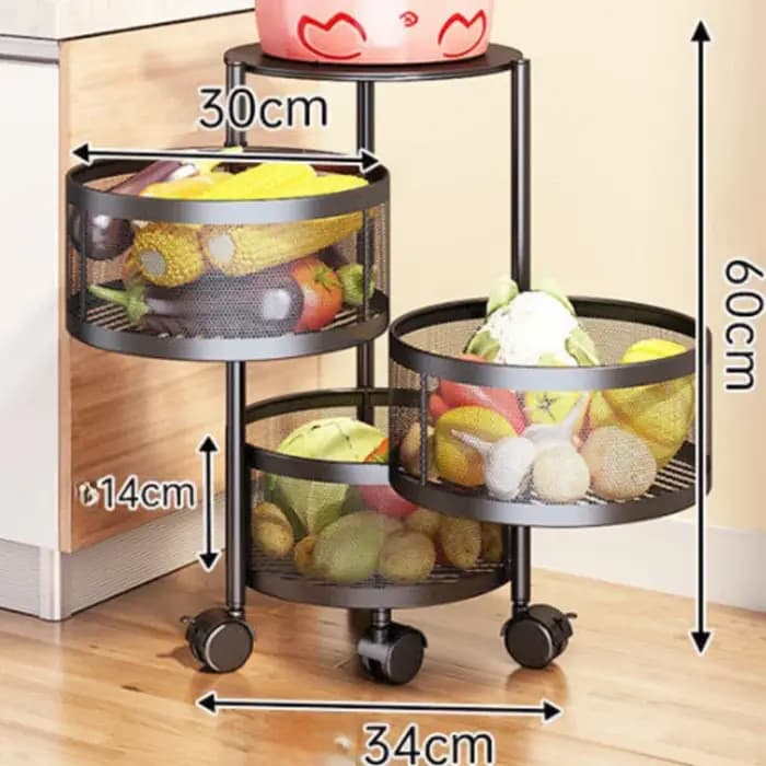 Supports de cuisine étagère à légumes multifonctionnelle Fruits support de rangement rotatif panier sol multicouche