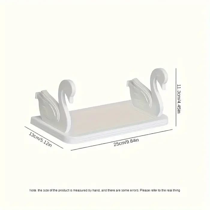 1 étagère murale en forme de cygne, un support de rangement polyvalent adapté aux salles de bain, cuisines et bureaux.