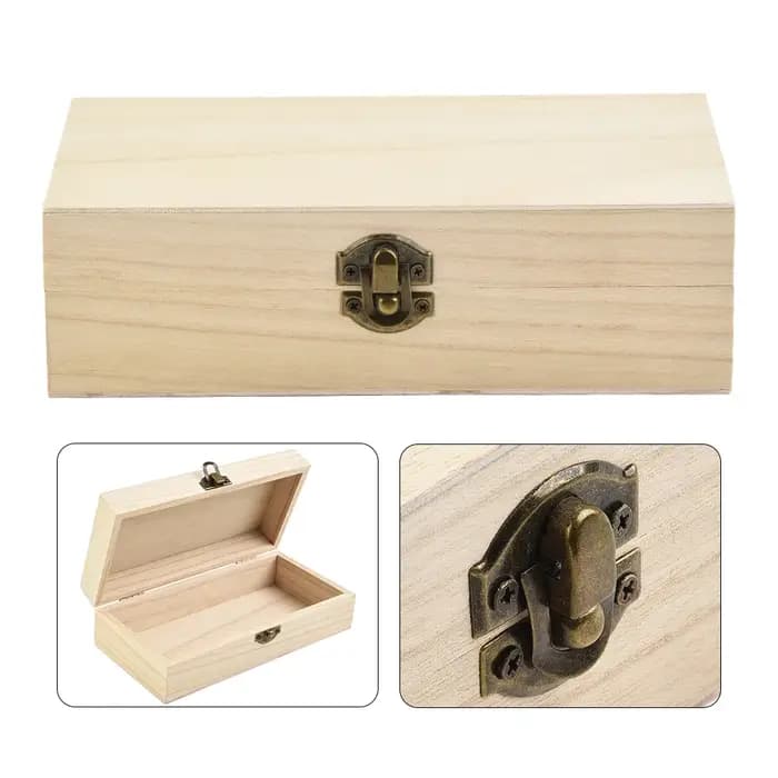 Boîte de rangement rectangulaire en bois Durable 20x10x6 Cm