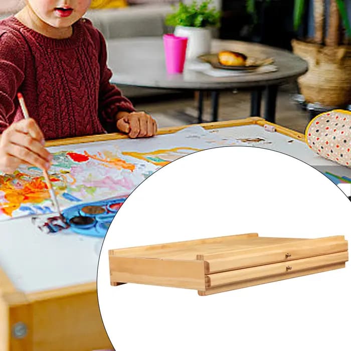 MELArtist Supply-Boîte de rangement pliable en bois polyvalente pour pinceaux