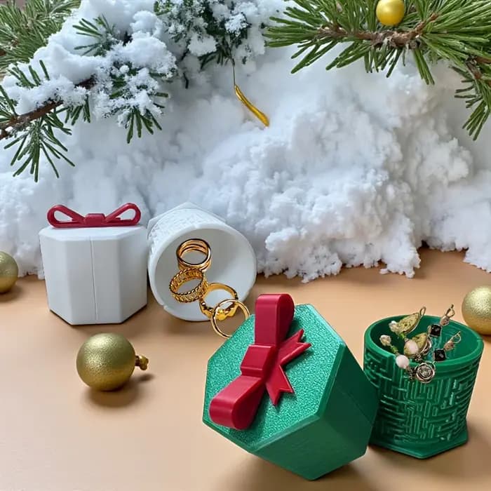 Conteneur de rangement de puzzle en forme de boîte cadeau de Noël