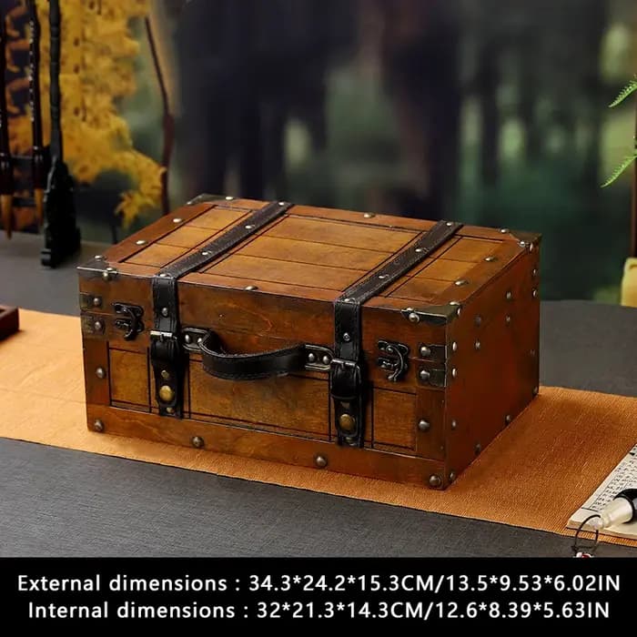 Valise Vintage en bois avec poignée
