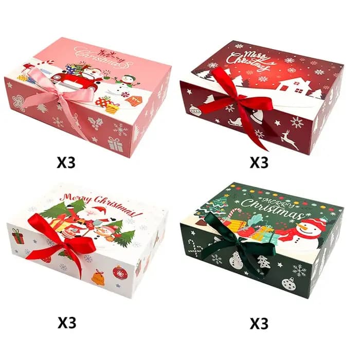 Grands coffrets cadeaux de noël avec couvercles