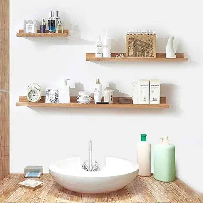 Étagères flottantes en bois pour chambre à coucher, salon, salle de bains, cuisine, décoration de maison, support de rangement mural pour Photos et livres, présentoir