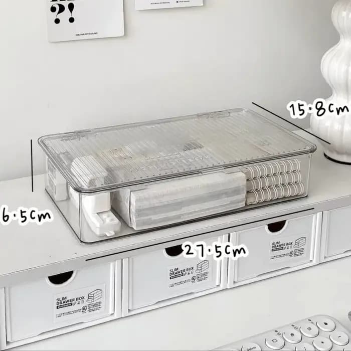 Boîte de rangement de bureau de grande capacité avec couvercle