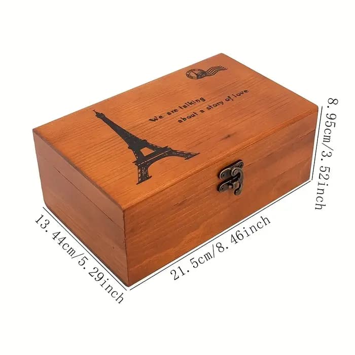 Boîte à couture en bois avec couvercle, organisateur artisanal multi-compartiments, rangement à domicile pour aiguilles, fils, ciseaux – Kit de couture vintage