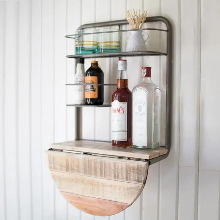 Organisateur suspendu pliant industriel Vintage, étagère de rangement pour condiments et épices, support mural polyvalent pour la cuisine
