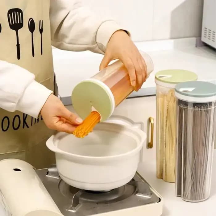 Bocaux de rangement pour pâtes et nouilles, grande capacité, organisateur de cuisine, boîte de conservation quantitative pour pâtes et nouilles