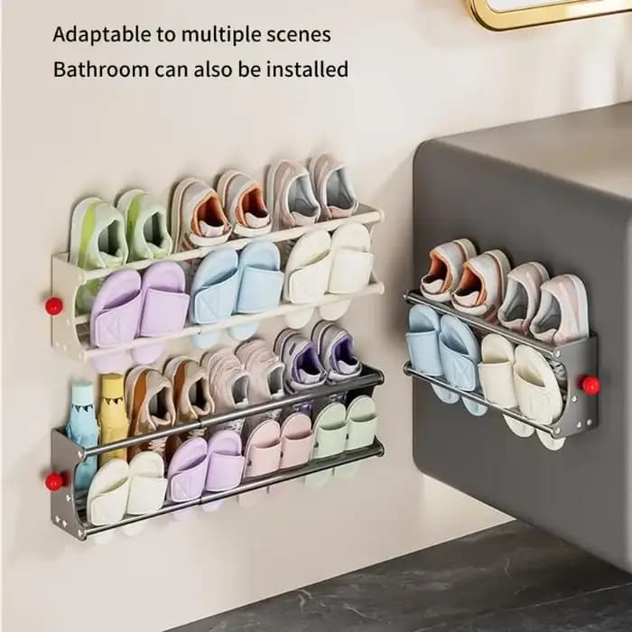 Étagère à chaussures magnétique pour organisateur pliable à 2 niveaux permettant gagner l'espace