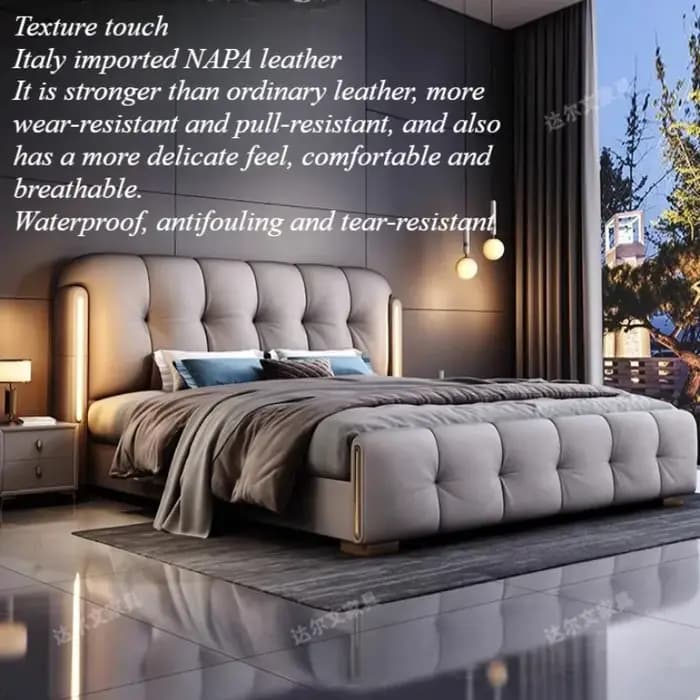 Lit de rangement minimaliste, cadre double, tables de chevet Queen Size, meubles de chambre à coucher modernes et luxueux, accessoires de chambre à coucher