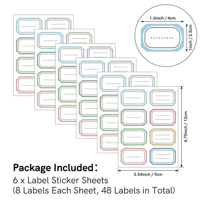 Enveloppes de rangement en plastique avec étiquettes colorées, autocollants pour organiser les matri