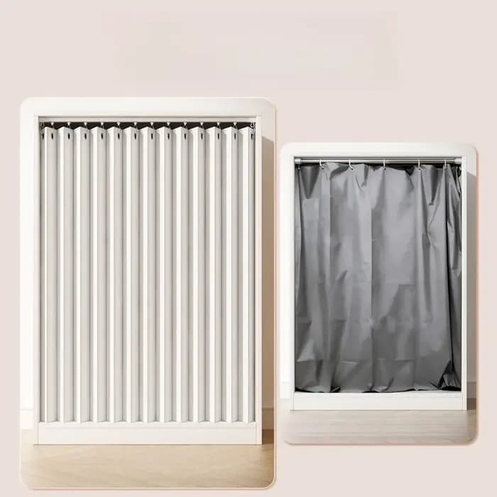 Rideau court de style japonais avec rail coulissant en tissu pour porte de cuisine