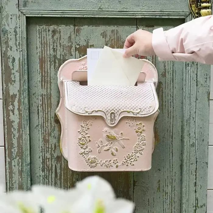 Boîte aux lettres murale en fer forgé en métal de Style européen