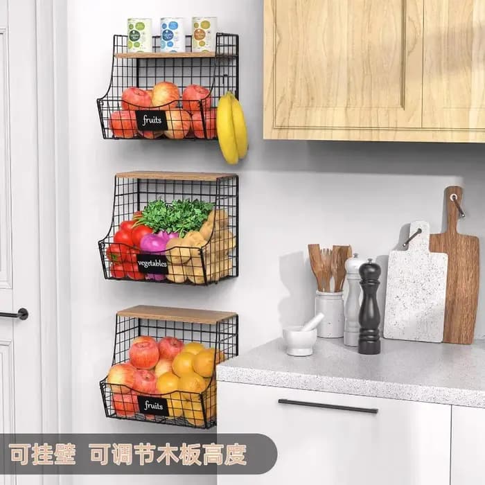 Support de rangement pliable en fer avec étagère en bois