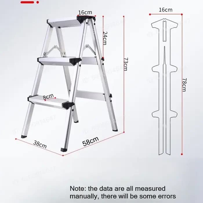 Échelle à 3 marches, échelle à chevrons, échelle de rangement, échelle pliante en alliage d'aluminium pour travaux extérieurs et usage domestique