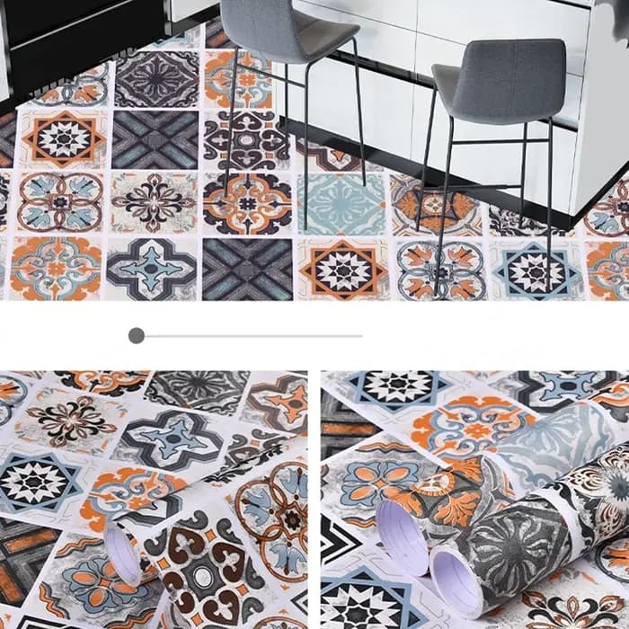 Autocollant mural décoratif pour armoire en PVC imperméable et résistant à l'huile