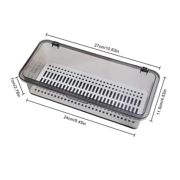 Boîte de rangement pour couverts en plastique T1 avec couvercle et doublure de proximité