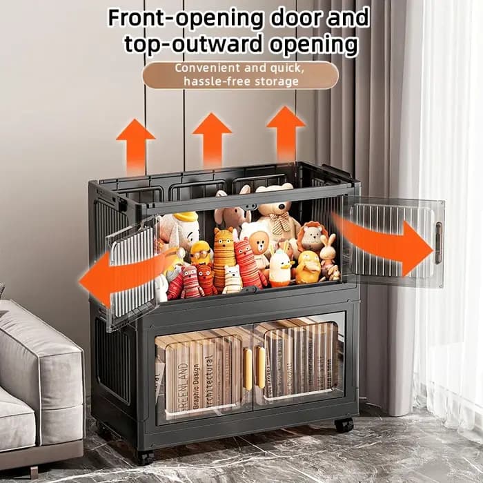 Armoire de rangement pliable transparente à Double porte