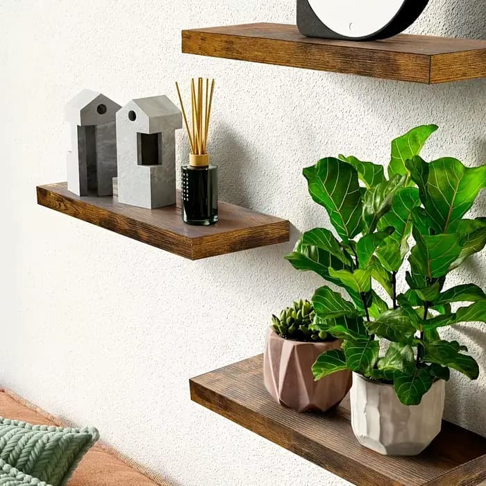 Étagère murale classique en bois massif
