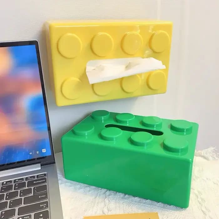 Boîte à mouchoirs en forme de bloc de construction