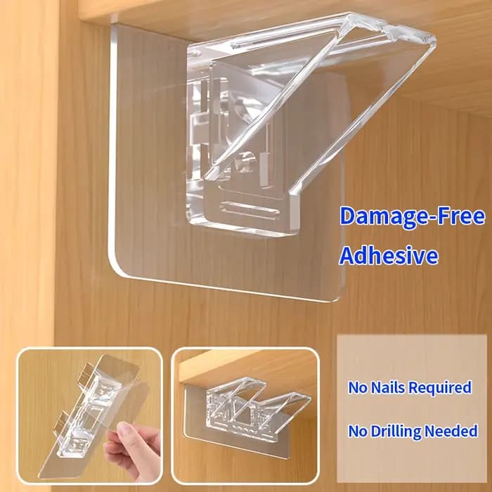 Supports d'étagère autocollants (12/20 pièces) – Clips pour armoire