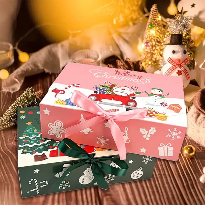 Grands coffrets cadeaux de noël avec couvercles