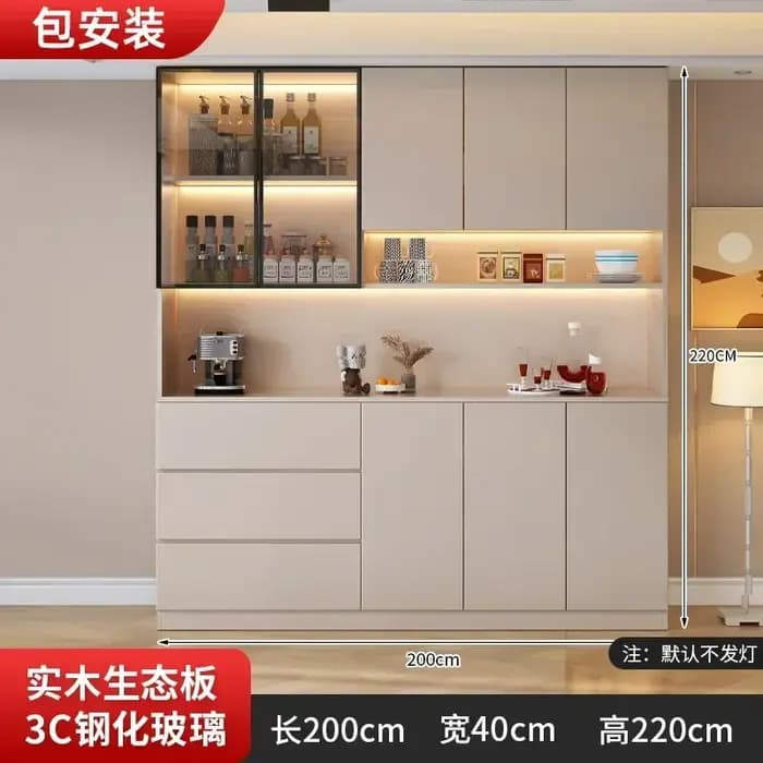 Buffet autoportant avec portes en verre et portes de proximité