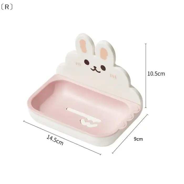 MaveraR mignon lapins savon support de la boîte mural sans poinçon Double couche vidange rapide savons mallette de