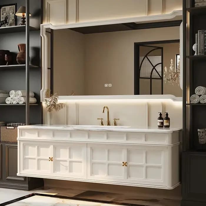 Armoire de salle de bain rétro française, gain de place, mince, tendance, armoire de présentation, r
