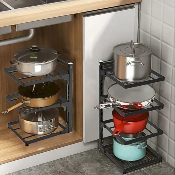 Étagère de rangement multicouche pour évier de cuisine