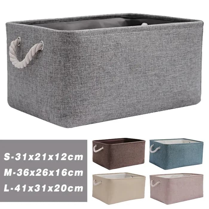 Panier de rangement pliant en lin