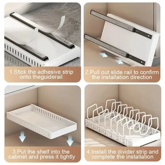 Étagère de rangement coulissante robuste pour cuisine domestique