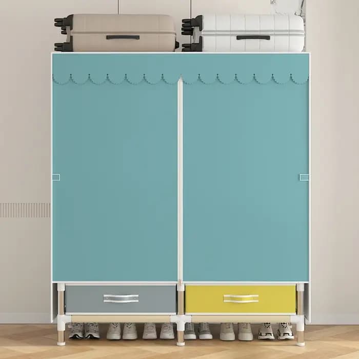 Armoire portable gain de place, durable, avec étagères suspendues, légère et facile à assembler, peu