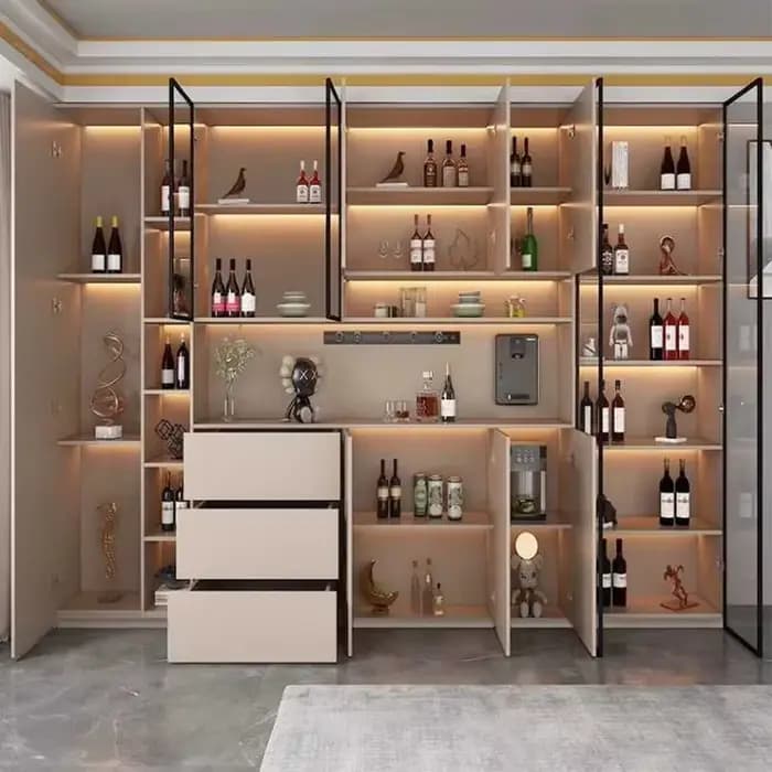 Armoire de cuisine avec portes en verre