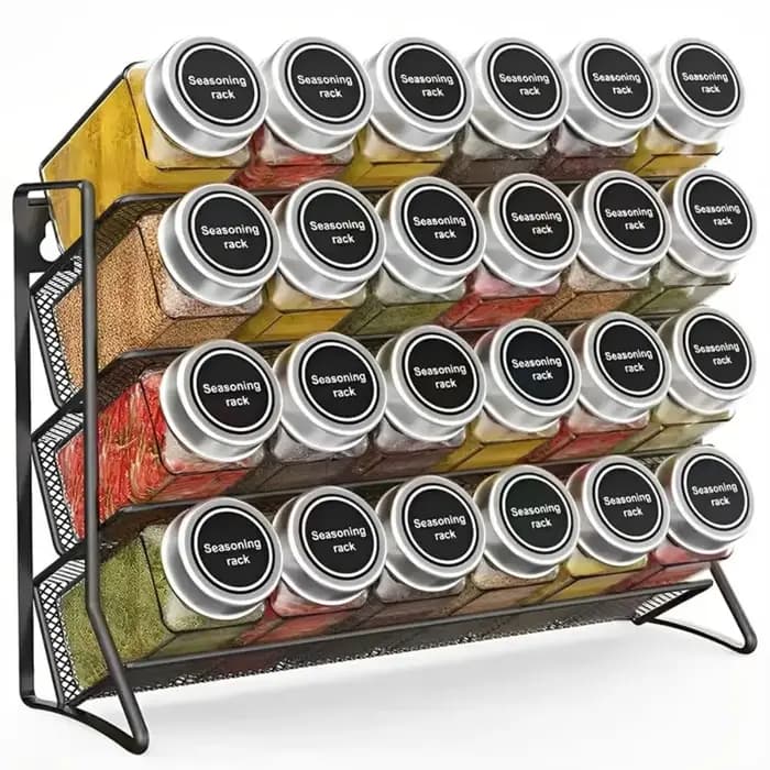 Étagère à épices à 4 niveaux, murale ou sur comptoir, robuste, grande capacité, support pour pots à épices, pour douche