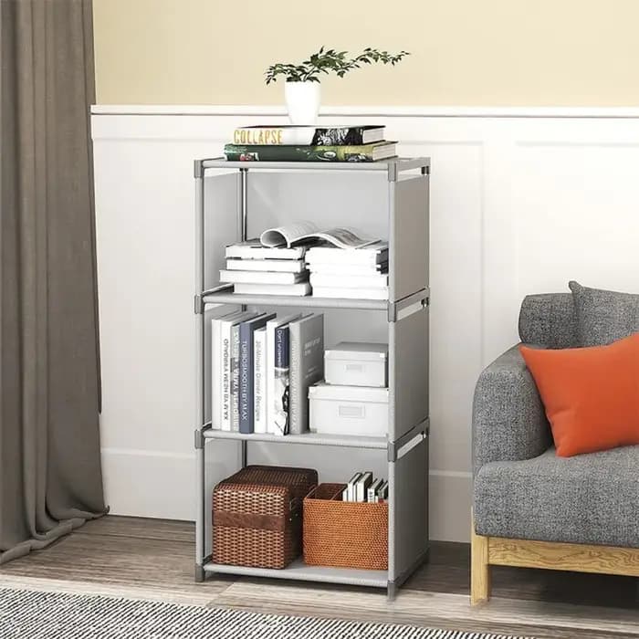 Étagère simple à monter soi-même, bibliothèque, armoires de rangement faciles à assembler, étagère pour livres, organisateur de rangement peu encombrant pour articles divers, mobilier de maison