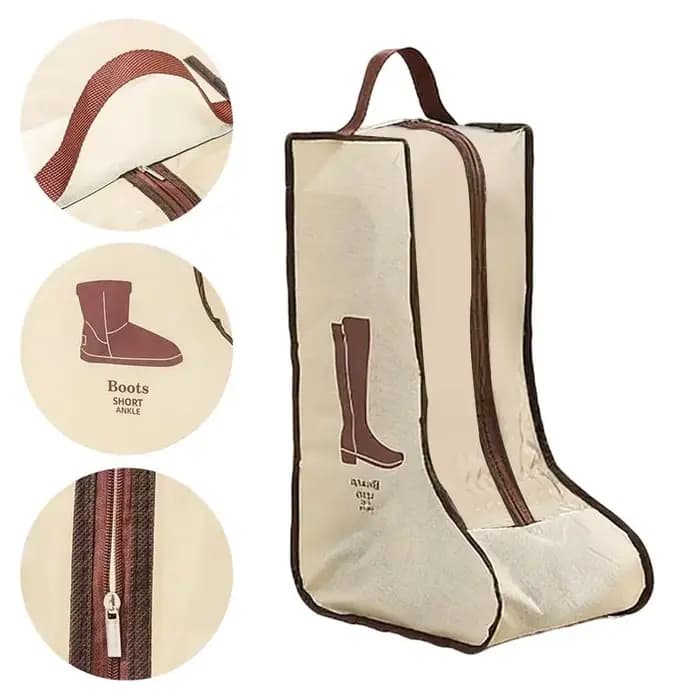 Sac de rangement portable pour bottes de voyage, organisateur de chaussures anti-poussière, pochette visuelle élargie pour bottes longues et courtes, étui de rangement domestique peu encombrant