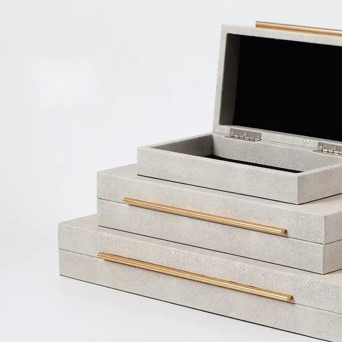 Boîte de rangement en cuir pour chambre à coucher