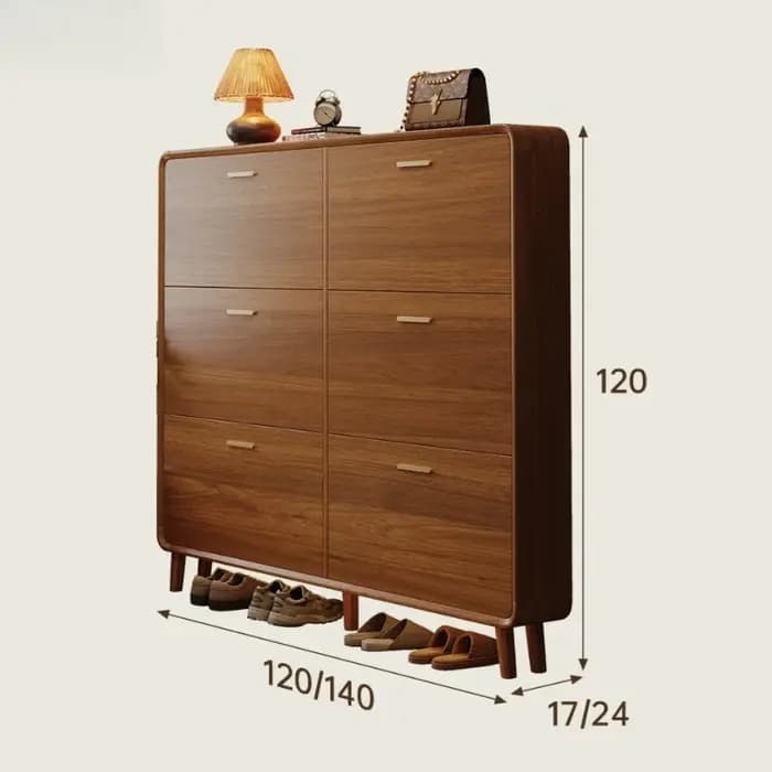 Meuble à chaussures fin et peu encombrant en bois