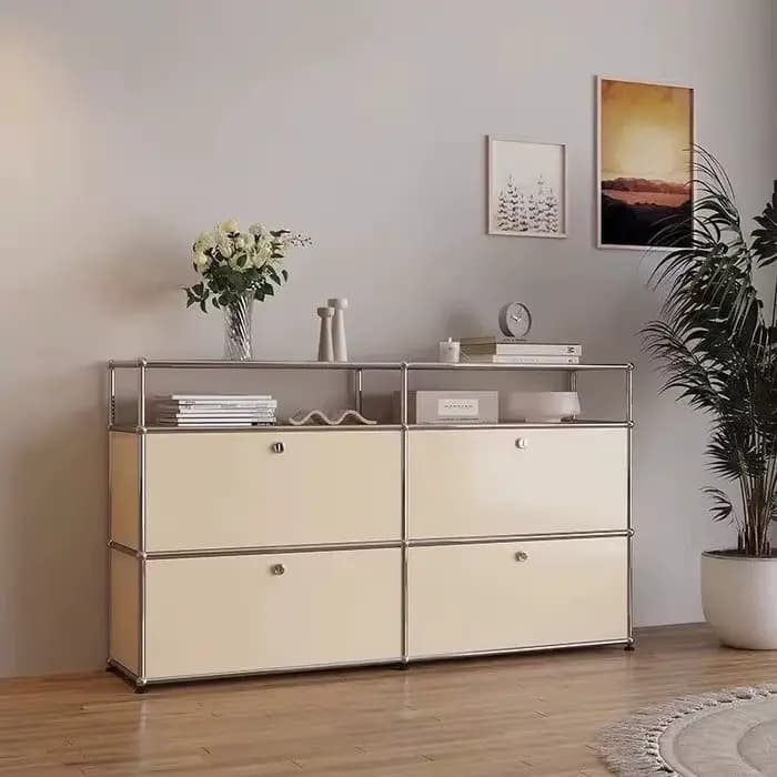 Module moderne meuble de salon en acier inoxydable