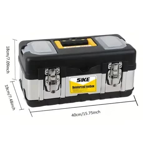 Boîte de rangement portable à double couche en acier inoxydable