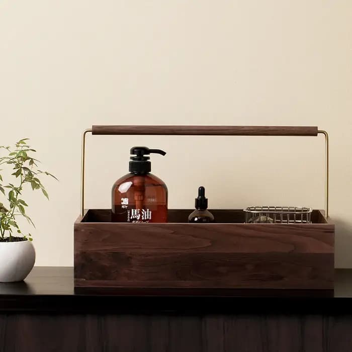 Plateau de rangement de cosmétiques en bois massif