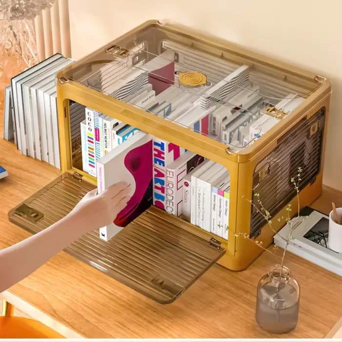 Boîte de rangement pliable avec 5 portes ouvertes