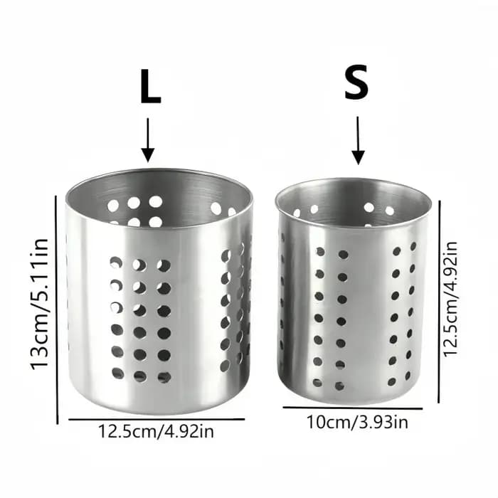 Boîte de rangement pour baguettes en acier inoxydable cylindrique