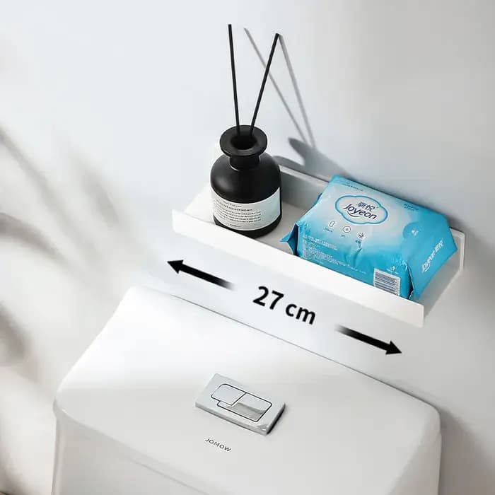 Organisateur de salle de bain HIPS en forme de T – Étagère murale sans perceuse pour armoires à miroir