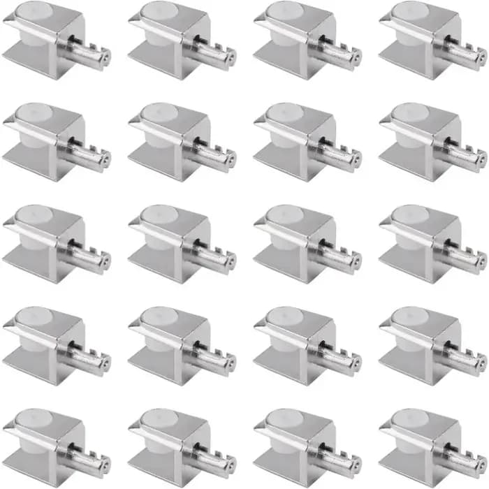 Supports d'étagère en verre 20 pièces: Clips muraux réglables en alliage de Zinc chromé poli avec br