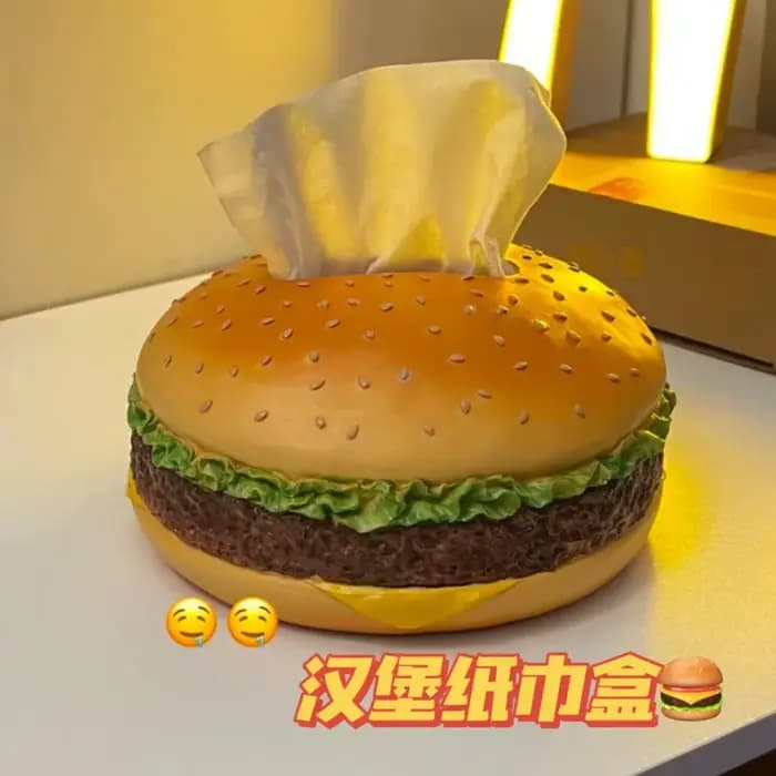 Boîte à mouchoirs créative en forme de Hamburger