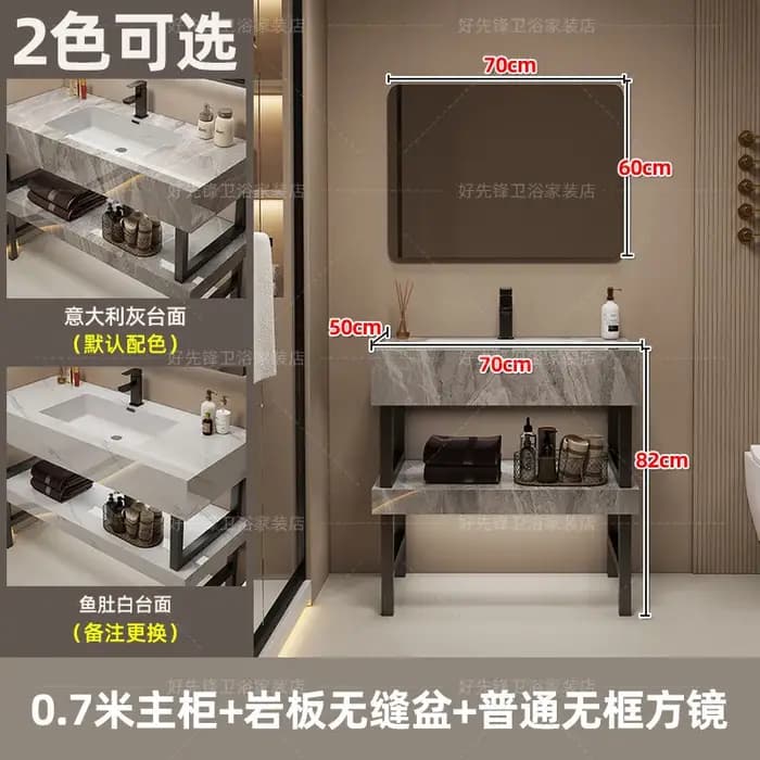 Meuble de Salle de Bain Moderne de Luxe avec Rangement, Miroir, Coiffeuse d'Angle, Commodes et Tiroi