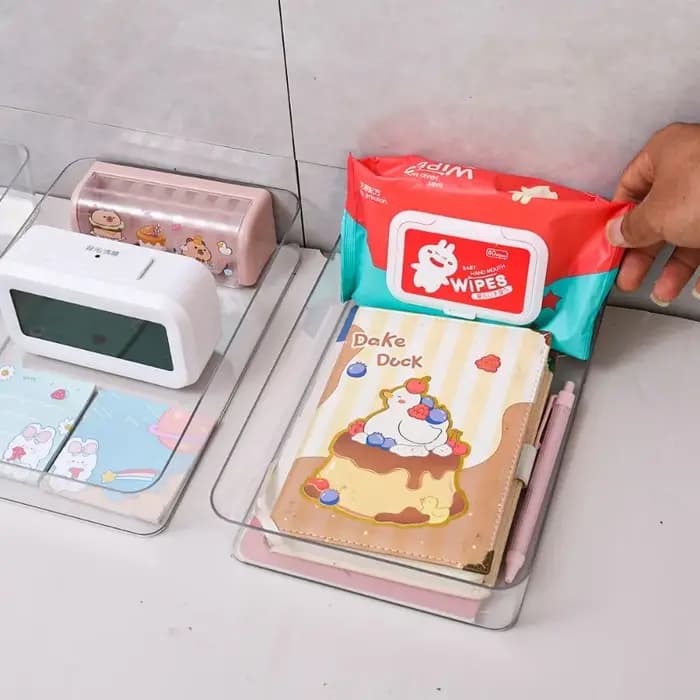 Boîte de rangement en plastique Transparent sans couvercle