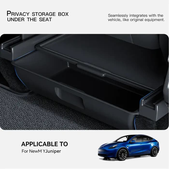 YZ Pour Tesla Model Y Juniper 2025-2026 Boîte de rangement sous siège, accessoires intérieurs de voi